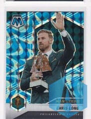2021 Panini Mosaic Chris Long #271 Blue Reactive Prizm Man of the Year Eagles